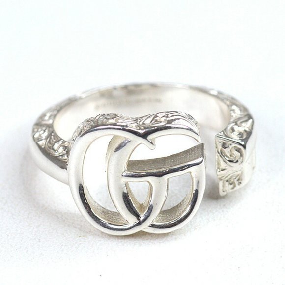Double G Key Motif Ring in Sterling Silver (Ag925), Size 12 (Actual 11),All Products : American Fashion Style Bags On Sale